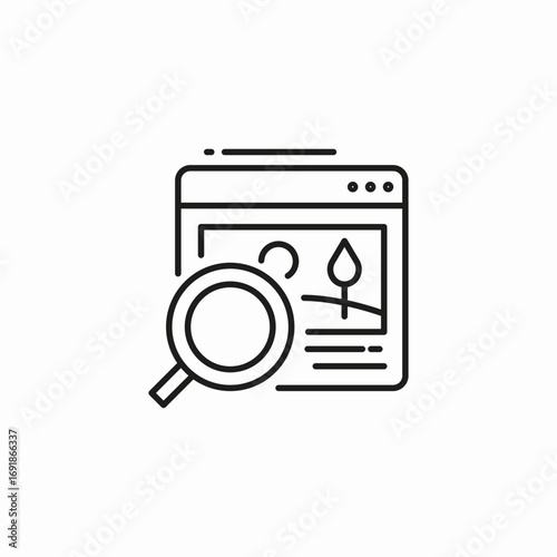 image search and analysis icon sign vector