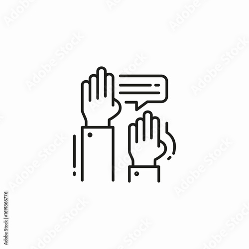 question answer hands icon sign vector