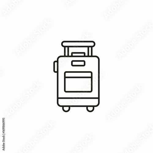 suitcase with wheels icon sign vector