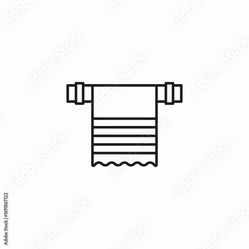 towel on rack icon sign vector