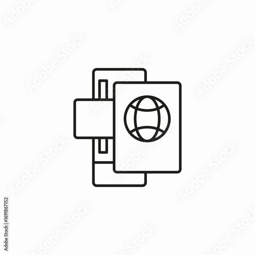 travel documents passport icon sign vector