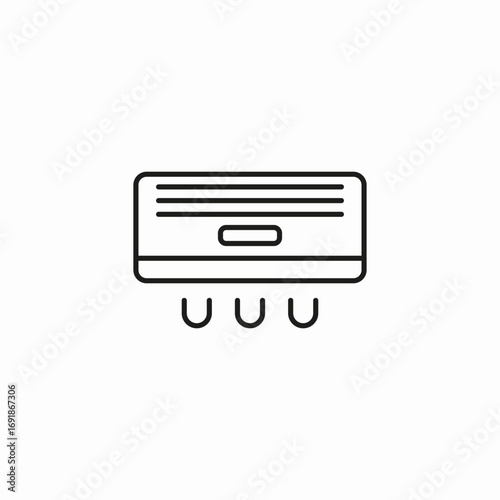 wall mounted ac icon sign vector
