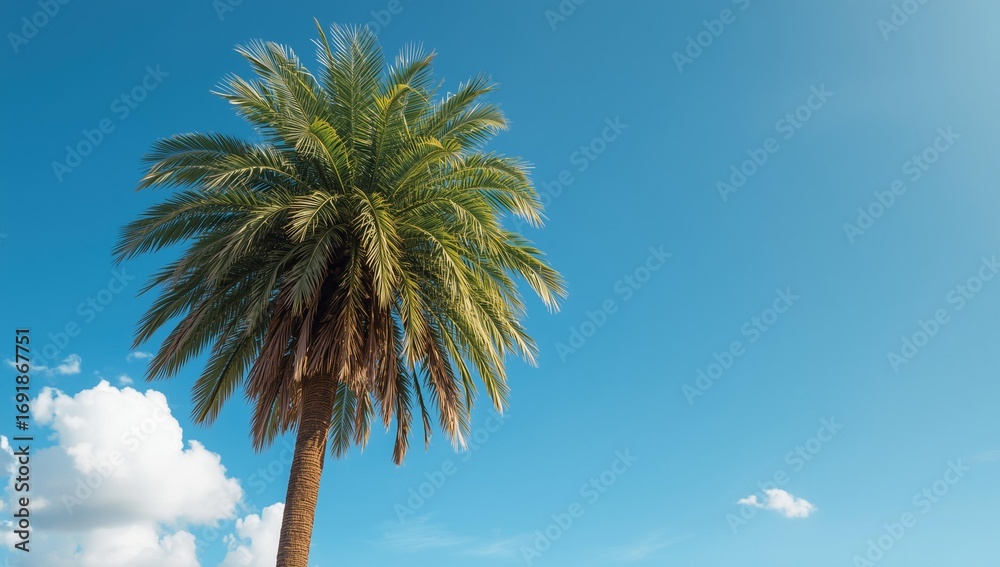 Fototapeta premium palm tree on blue sky