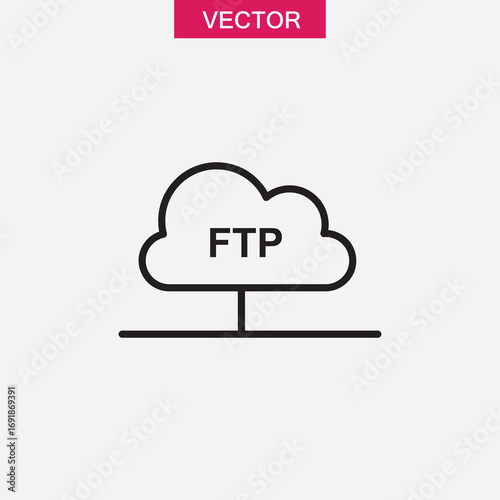 FTP icon simple vector isolated symbol linear illustration for web and app..eps