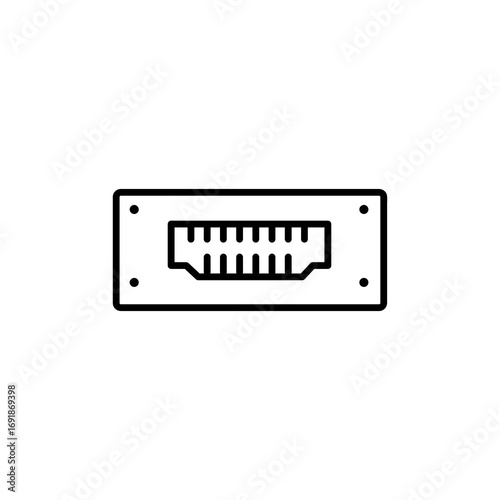 HDMI icon simple vector isolated symbol linear illustration for web and app..eps