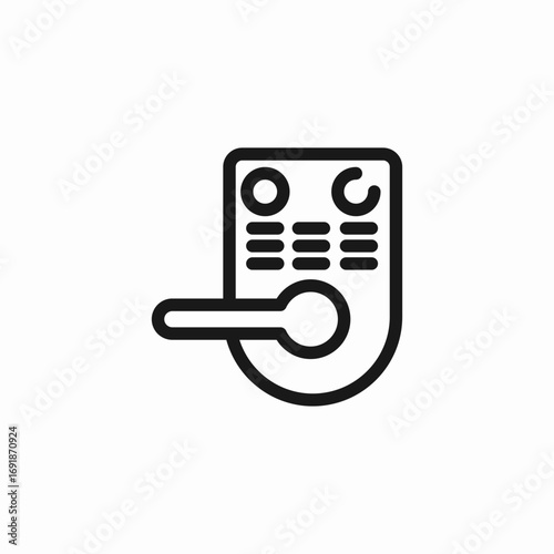 digital door lock icon sign vector