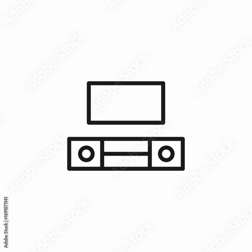 entertainment system with screen icon sign vector