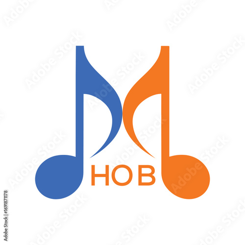 HQA Music Company logo. HQA Company logo design for Musical Note and business. HQA Entertainment Branding best icon.
