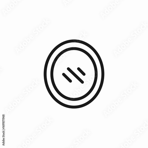 round mirror reflection icon sign vector