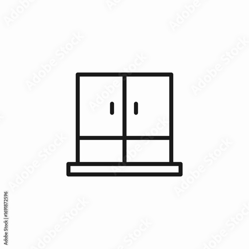 window with panes icon sign vector