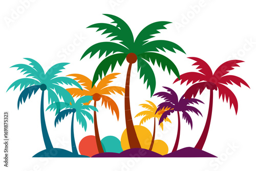 tropical palm trees