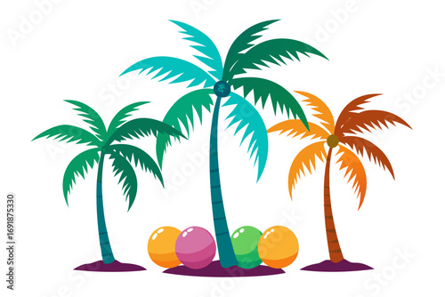 tropical island with palm trees