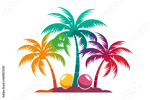 tropical palm trees