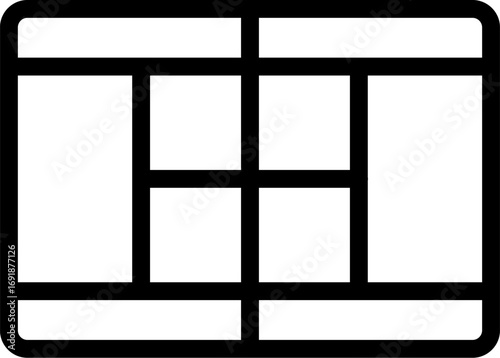 Scalable tennis court vector icon sport game illustration for digital and print media