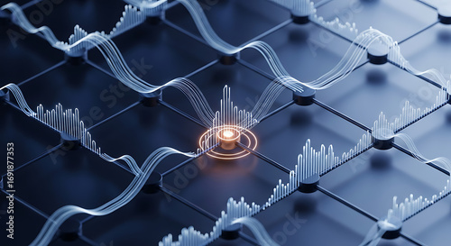 Anomaly detection in network:Abstract data analysis visualization with glowing lines and connection point