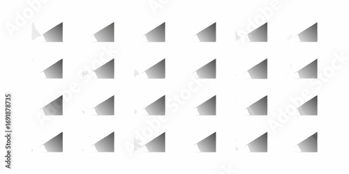 Abstract geometric pattern of repeating triangular shapes with gradient shading on a white background