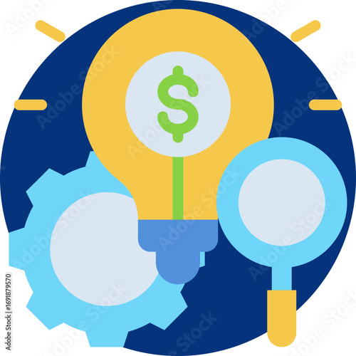 Business innovation icon for business opportunities, business, website, application, printing, document, poster design, etc
