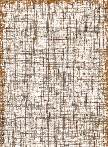 Textured, light brown canvas-like background with woven pattern and subtle distressed edges