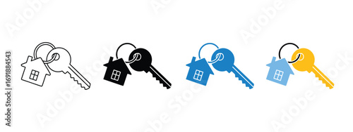 Home key icon vector. house key rent symbol. vector illustration.