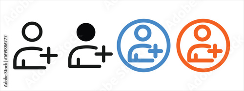 Add new friend icon set vector. add new account symbol. vector illustration.
