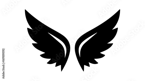 Black wings with transparent background