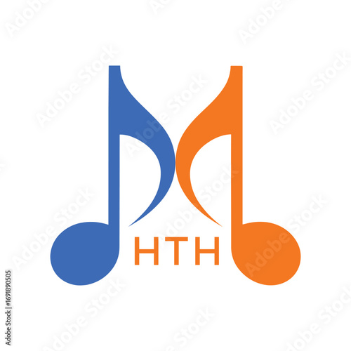 HTH Music Company logo. HTH Company logo design for Musical Note and business. HTH Entertainment Branding best icon.
