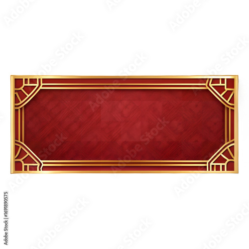 Golden Frame: A regal rectangular frame in opulent gold, encircling a rich, textured red backdrop, evokes timeless elegance and sophistication.