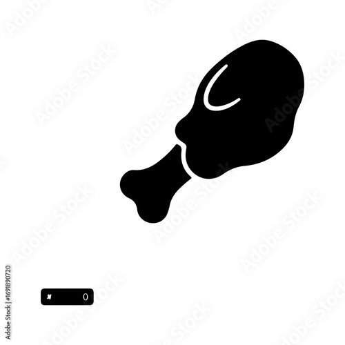 Chicken leg icon with transparent background