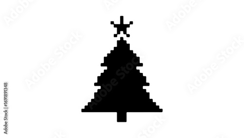 Christmas tree with star topper with transparent background