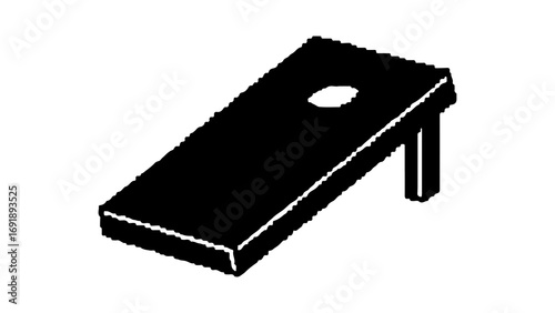 Cornhole board with hole and handle
