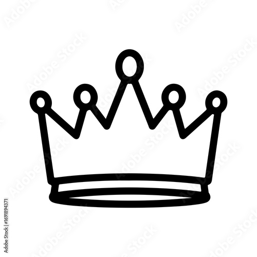 Crown outline icon with transparent background