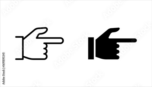 finger pointing or gesturing towards you line icon set. vector illustration on white background