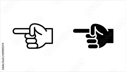 finger pointing or gesturing towards you line icon set. vector illustration on white background