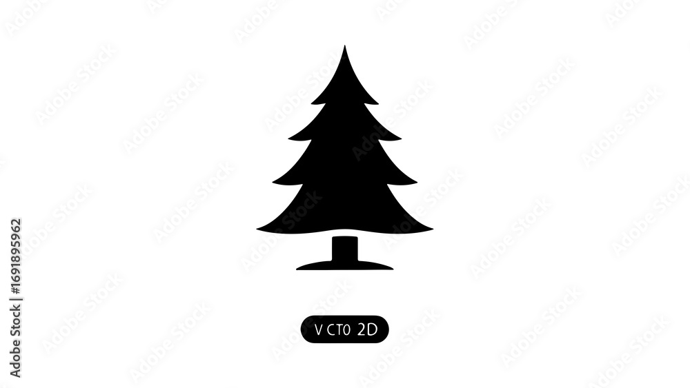Fototapeta premium Evergreen tree icon with transparent background