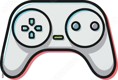 Stylized illustration of a modern video game controller, depicting the essential concept of interactive digital entertainment and leisure through gaming devices for immersive play and recreation