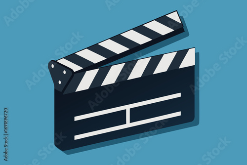 Movie clapper board vector illustration on white background