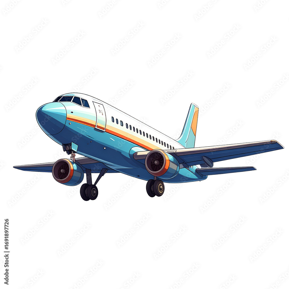 Obraz premium White isolated passenger plane taking off