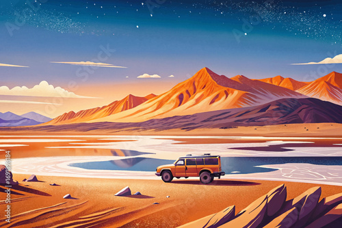 Atacama Desert in Chile, driest desert in the world, salt flats, colorful rocks, unique stargazing