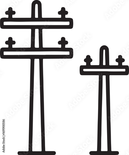 Electric Pole Line icon Vector Illustration