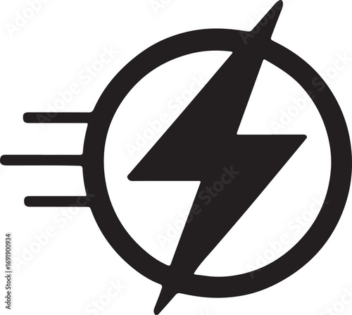 High Speed Power Charging Lightning Trail Outline Vector