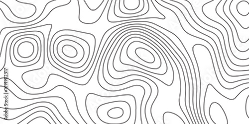 Abstract design with seamless pattern with lines topographic map. geographic mountain relief. the white on black contours topography stylized height of the lines. geographic contour map paper texture.