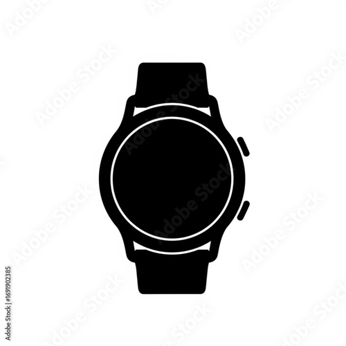 Vector art of modern smartwatch with black band
