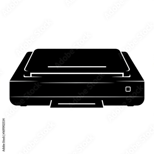 Vector art of black printer scanner
