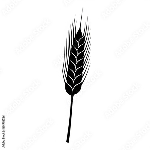 Vector art of black wheat stalk illustration