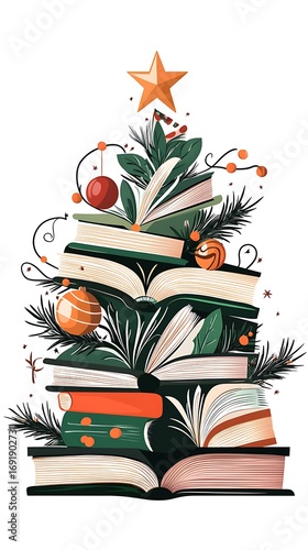 本のクリスマスツリー