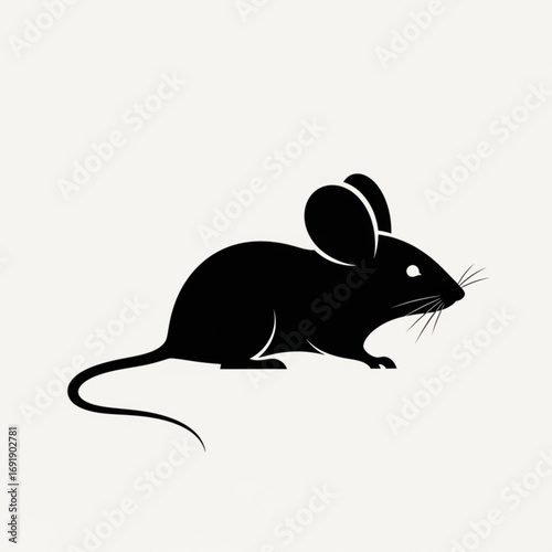 Vector art of black mouse silhouette vector illustration