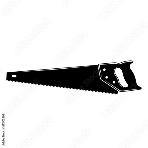 Vector art of black handsaw tool
