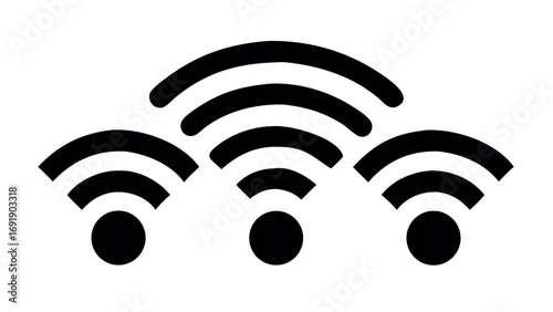 Wifi signal icon illustration for wireless internet connection and communication symbol  
