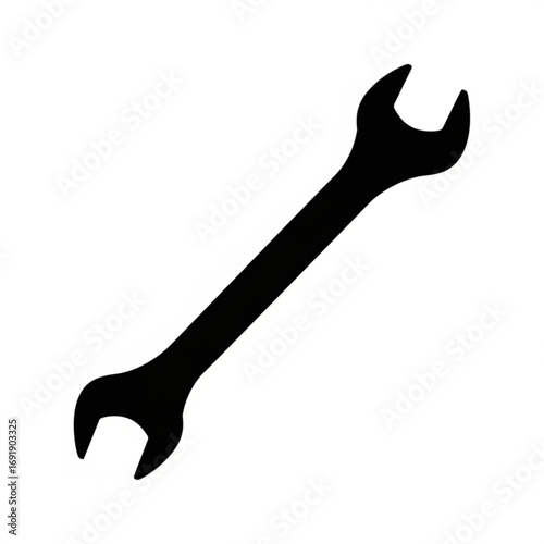Vector art of black wrench tool icon