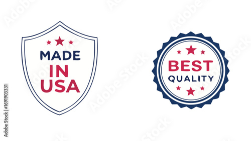 Made in usa and best quality badge illustration for label and product design  

